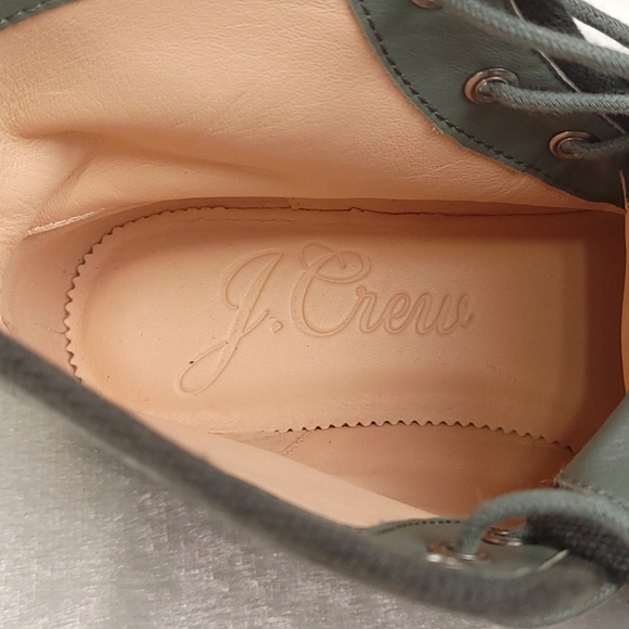 J. Crew Gwen Canvas Lace Up Lug Sole Combat Boots Slate Green 7 BD886 - Picture 8 of 8